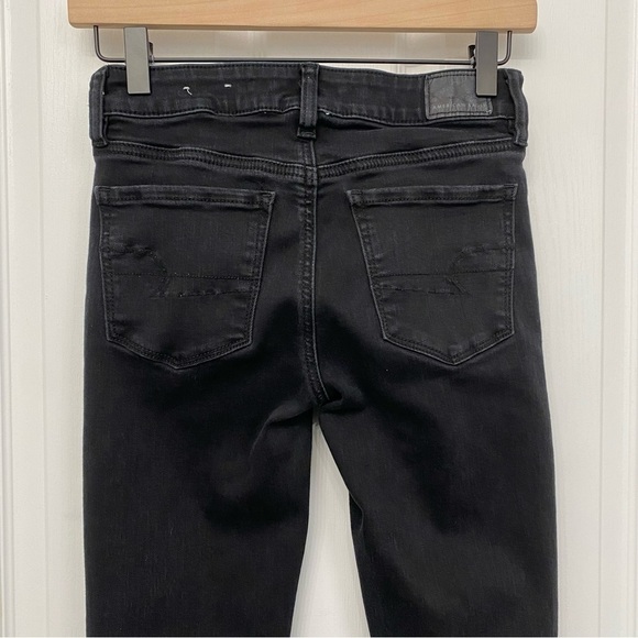 American Eagle Women's Ne(x)t Level Stretch Jeans Black Jeggings Size 0 Long - Picture 7 of 13